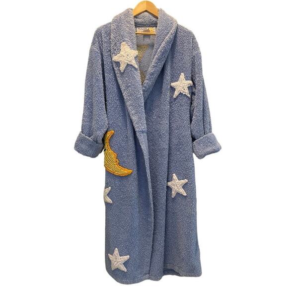 Canyon Group Moon & Stars Robe | Chenille Vintage 90s USA, S, Rare Design - Picture 8 of 9